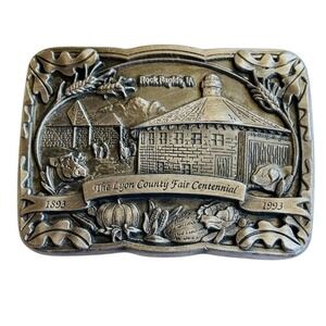 The Lyon County Fair centennial 1893-1993 Belt Buckle limited edition Iowa VTG